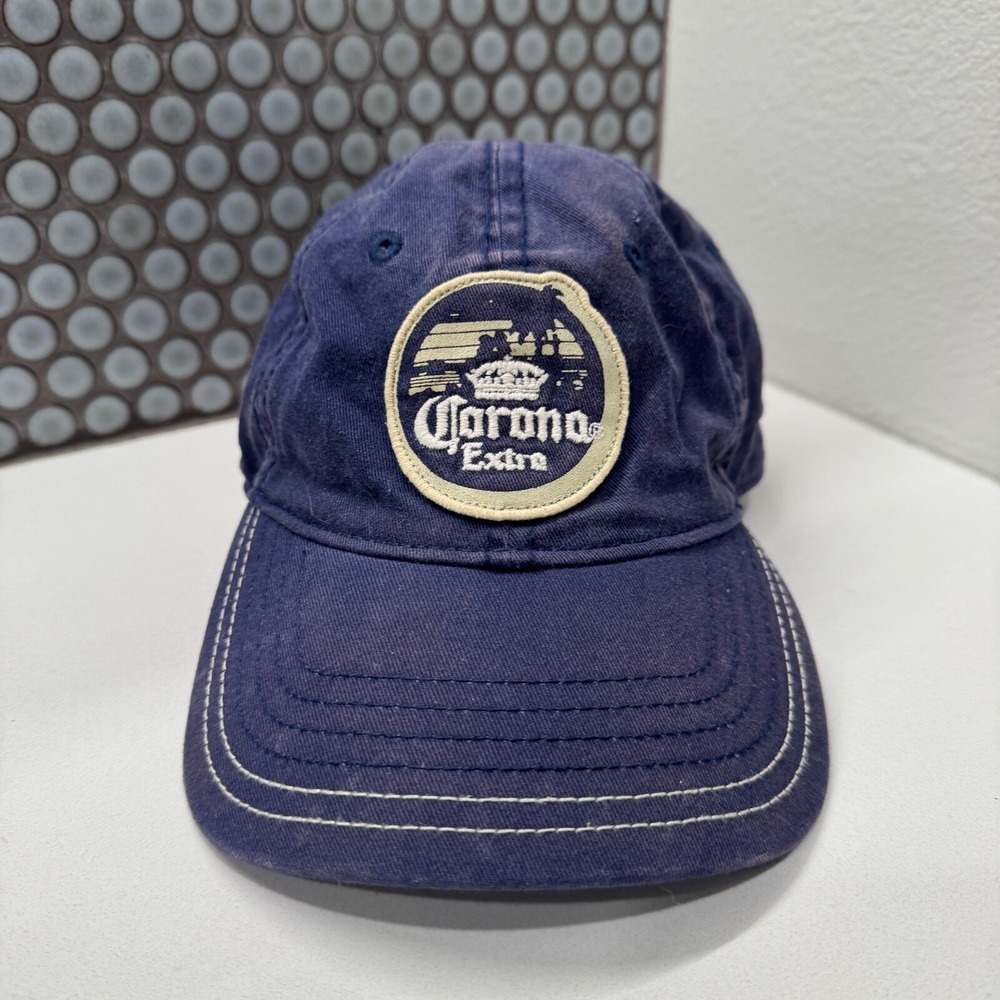 Corona Extra  Hat Cap Blue Strap Back Blue‎ Logo Front Outdoor Adjustable
